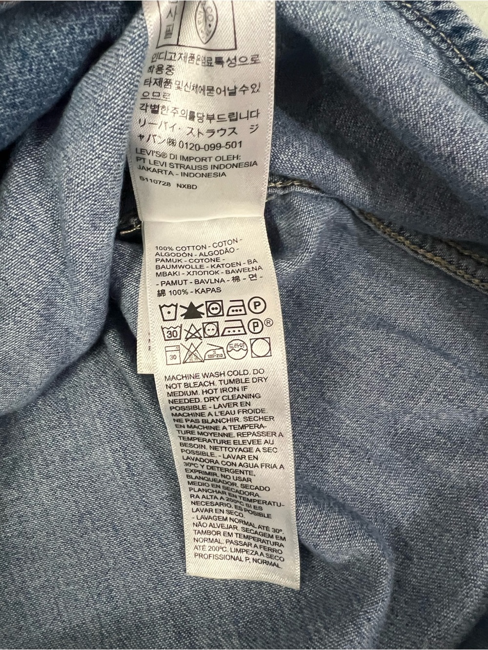 Levi's blue western Classic Indigo Denim Shirt 3X - Picture 8 of 14